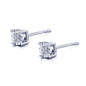 Janiya Lab-Created Round cut 4 Prong  Studs Diamond Earrings