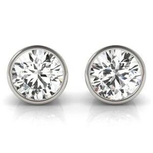 Jaylah Lab-Created Round cut Bezel  Studs Diamond Earrings