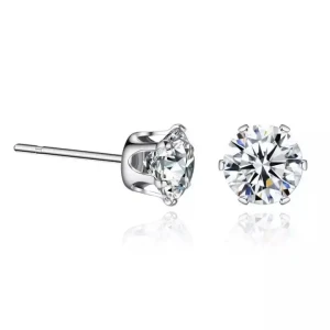 Jazmyn Lab-Created Round cut 6 Prong  Studs Diamond Earrings
