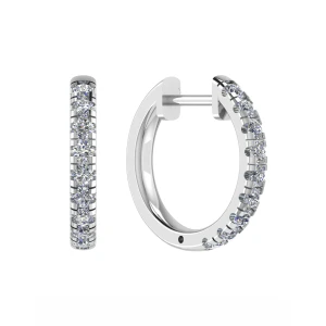 Kaci Natural Rose Gold Prong Set Hoop Diamond Earrings