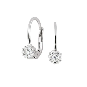 Kamilah 0.25 Carat Natural Round cut Claw Set  Hoop Diamond Earrings