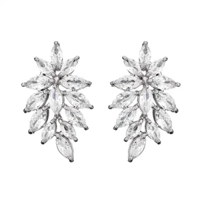Korin Natural White Gold Prong Set Designer Diamond Earrings