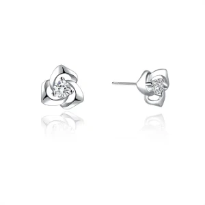 Kristi Lab-Created Rose Gold 3 Prong Designer Diamond Earrings