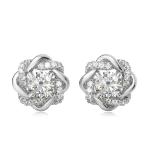 Gaelan Natural 4 Prong Set Designer Diamond Earrings