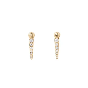 Faun Natural Round cut Claw Set  Designer Diamond Earrings