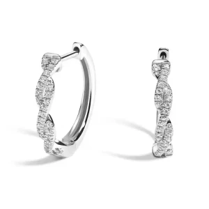 Keeley Natural Rose Gold 4 Prong Hoop Diamond Earrings