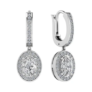 Lissianna Lab-Created 4 Prong Set Drop Diamond Earrings