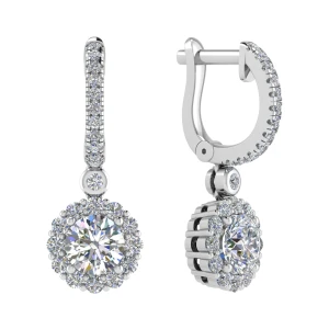 Katin Natural 4 Prong Drop Diamond Earrings