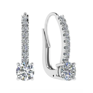 Frusannah Natural 4 Prong Set Hoop Diamond Earrings