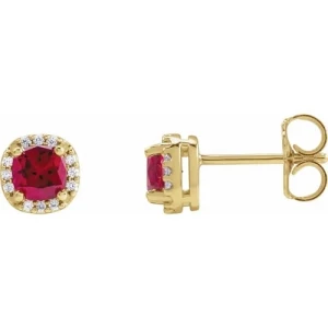 Harvine Natural Ruby Yellow Gold 4 Prong Set 