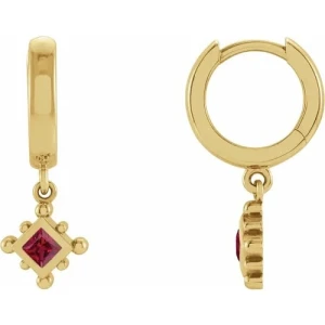 Hollyanne Lab Grown Ruby Yellow Gold Bezel Set 