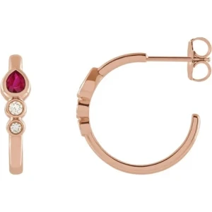 Hilliard Natural Ruby Rose Gold Bezel Set 