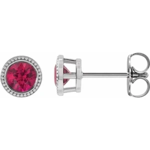Haverly 0.48 Carat Natural Ruby Round cut Bezel Set 