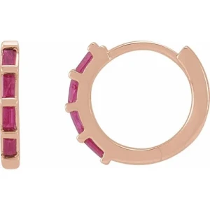 Hayelee Natural Ruby Rose Gold Bar Set 