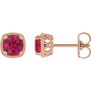 Heilewisa Natural Ruby Rose Gold 4 Prong Set 