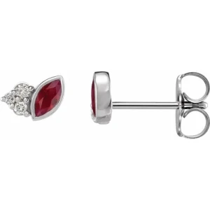 Haloke Natural Ruby White Gold Bezel Set 