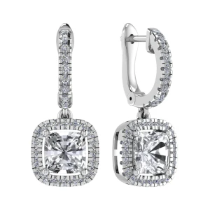 Lisalla Natural 4 Prong Set Drop Diamond Earrings