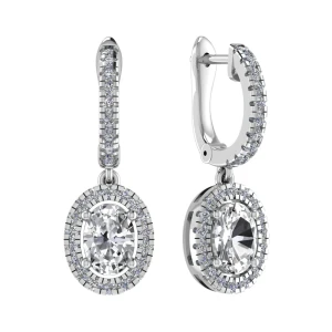 Lodyma Lab-Created 4 Prong Set Drop Diamond Earrings