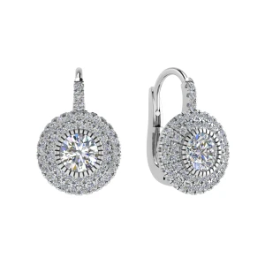 Kasandra Natural Rose Gold Prong Set Hoop Diamond Earrings