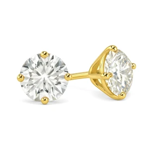 Jiana Lab-Created Yellow Gold 4 Prong Studs Diamond Earrings