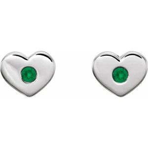 Helvynya Emerald Rose Gold Bezel Set  Diamond Earrings