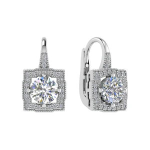 Frigyth Natural Yellow Gold Prong Set Hoop Diamond Earrings