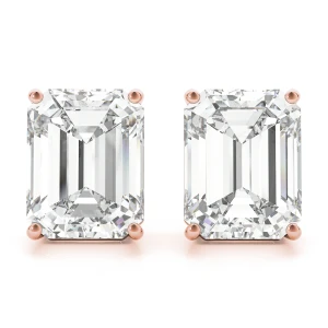 Julie Lab-Created Rose Gold 4 Prong  Diamond Earrings