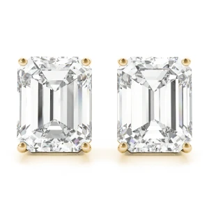 Julie Lab-Created Yellow Gold 4 Prong  Diamond Earrings