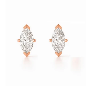 Jemma Lab-Created Rose Gold 4 Prong Studs Diamond Earrings