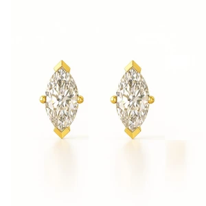 Jemma Lab-Created Yellow Gold 4 Prong Studs Diamond Earrings