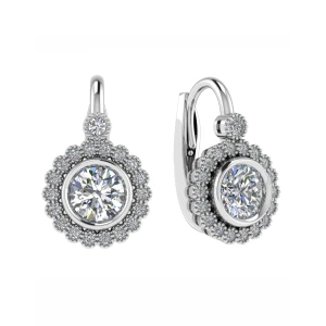 Kelli Natural Yellow Gold Bezel Hoop Diamond Earrings