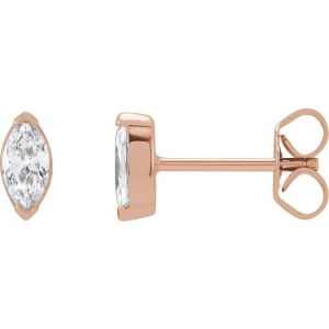 Johana Lab-Created Rose Gold Claw Set Studs Diamond Earrings