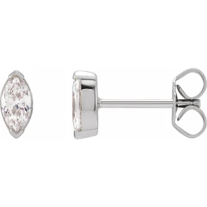 Johana Lab-Created Marquise cut Claw Set  Studs Diamond Earrings