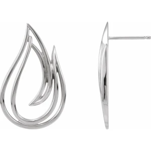 Bishara Round cut Diamond Sterling Silver Metal Earrings