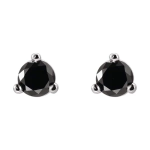 Hazle 0.15 Carat Round cut 3 Prong  Black Diamond Earrings