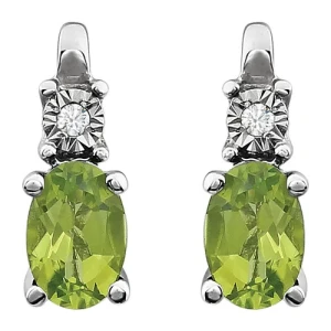 Ariella Peridot Yellow Gold  Diamond Earrings