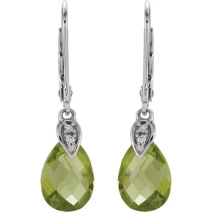 Feodora Peridot Rose Gold Prong Set  Diamond Earrings