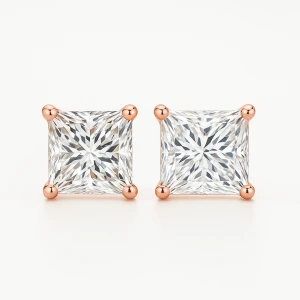 Jaliyah Lab-Created Rose Gold 4 Prong Studs Diamond Earrings