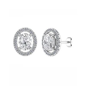 Joleen Lab-Created 4 Prong Halo Diamond Earrings
