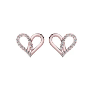 Jebina Lab-Created Rose Gold Pave Set Cluster Diamond Earrings