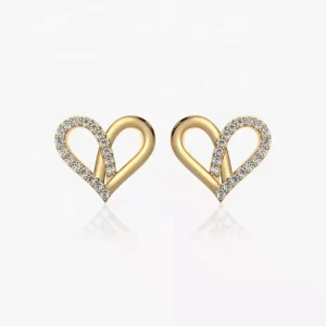 Jebina Lab-Created Yellow Gold Pave Set Cluster Diamond Earrings