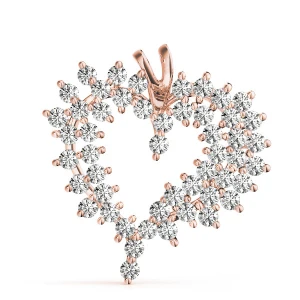 Rosalia Natural Diamond Rose Gold 2 Prong Heart Necklace