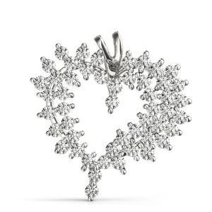 Rosalia Natural Diamond Round cut 2 Prong  Heart Necklace