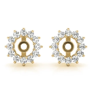 Lily Lab-Created Yellow Gold Ear Jackets & Climbers Diamond Earrings