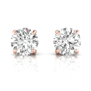 Maria Lab-Created Rose Gold Prong Set Studs Diamond Earrings