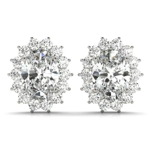 Jadelyn Lab-Created 4 Prong Halo Diamond Earrings