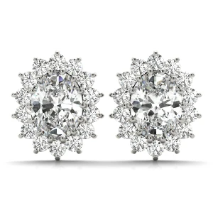 Sandrea Lab-Created Prong Set Halo Diamond Earrings