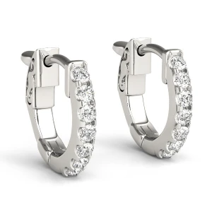 Brooklyn Lab-Created Round cut Hoop Diamond Earrings