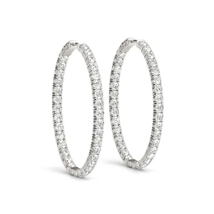 Isabel Lab-Created Platinum Hoop Diamond Earrings