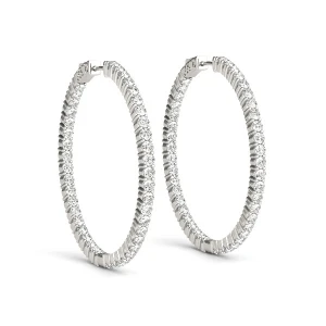 Freya Lab-Created Platinum Hoop Diamond Earrings